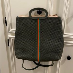 Clare V. Marcelle Backpack olive perf leather